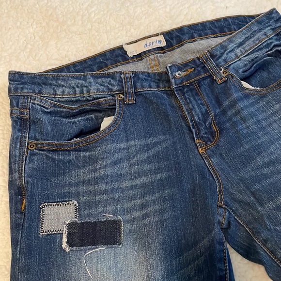 Cotton On Patched Blue Denim Pants Size 6 - Picture 2 of 5